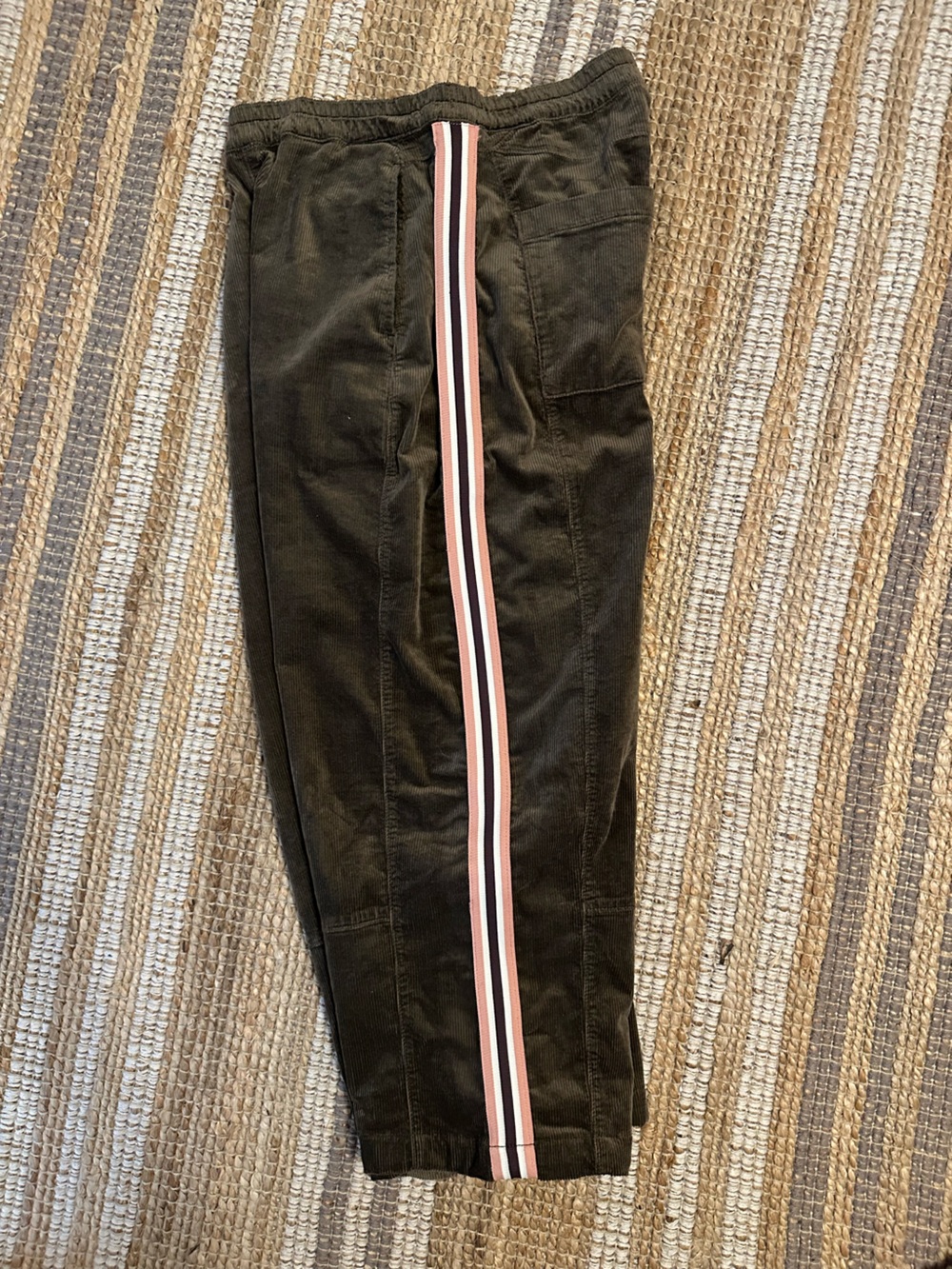 Anthropologie Pilcro Izzie Pull on barrel pants in corduroy with side stripes - Picture 6 of 7